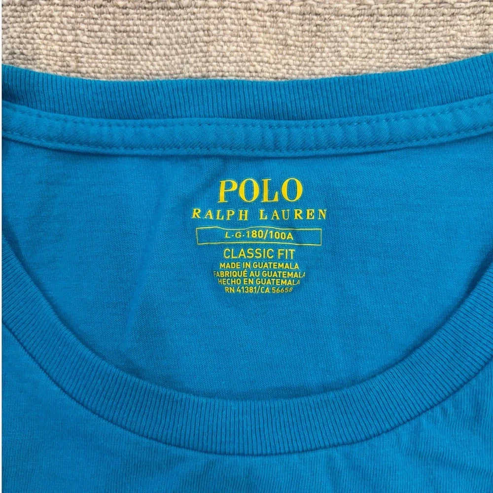 Polo Ralph Lauren Big‎ Pony Tee Classic Fit Neon Blue Orange Size Large